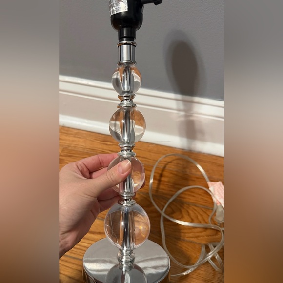 Modern Silver and Clear Glass Accent Lamp - Picture 4 of 6